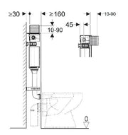 Geberit Alpha 12cm In-wall Cistern – 109cm Installation Height mercioaustralia