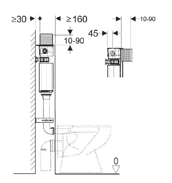 Geberit Alpha 12cm In-wall Cistern – 109cm Installation Height mercioaustralia