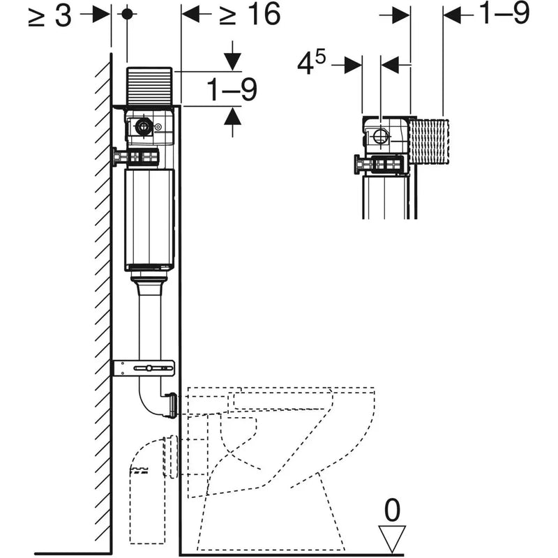 Geberit Alpha 12cm In-wall Cistern – 109cm Installation Height mercioaustralia