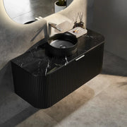 Avalon Wall Hung Vanity Single Bowl Matt Black 600mm/750mm/900mm/1200mm - FIL Kitchen Bathroom