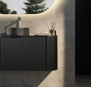 Avalon Wall Hung Vanity Single Bowl Matt Black 600mm/750mm/900mm/1200mm - FIL Kitchen Bathroom