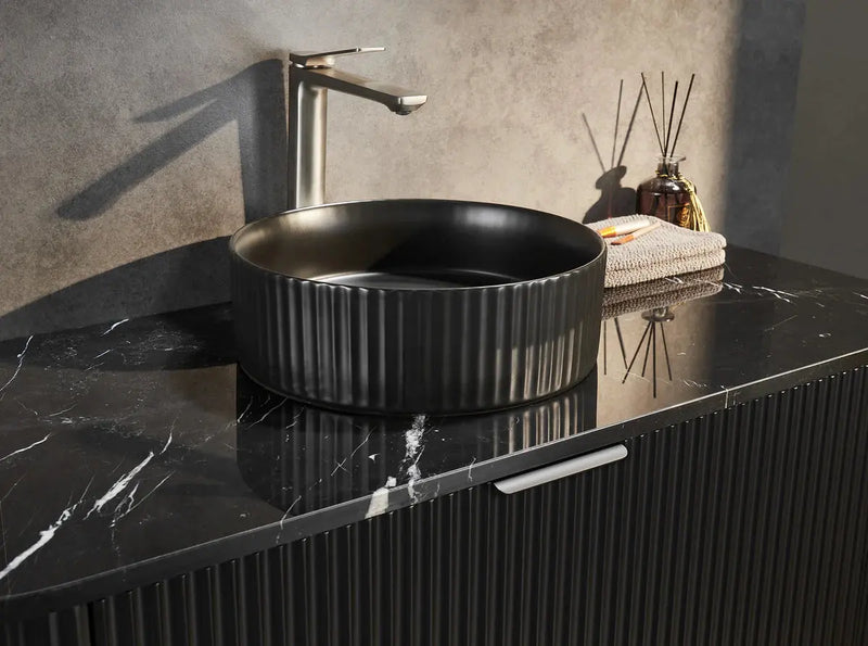 Avalon Wall Hung Vanity Single Bowl Matt Black 600mm/750mm/900mm/1200mm - FIL Kitchen Bathroom