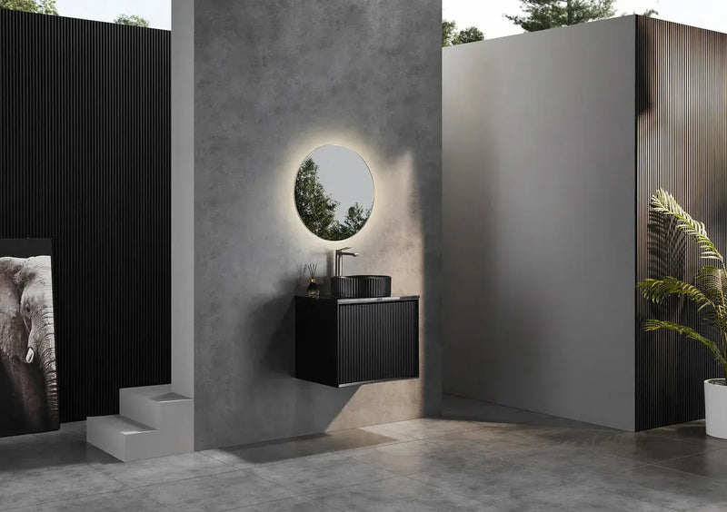 WALL HUNG VANITY PVC MATTE BLACK 600MM/750MM/900MM/1200MM/1500mm CETO