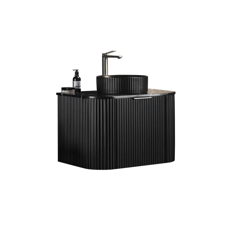 Avalon Wall Hung Vanity Single Bowl Matt Black 600mm/750mm/900mm/1200mm - FIL Kitchen Bathroom