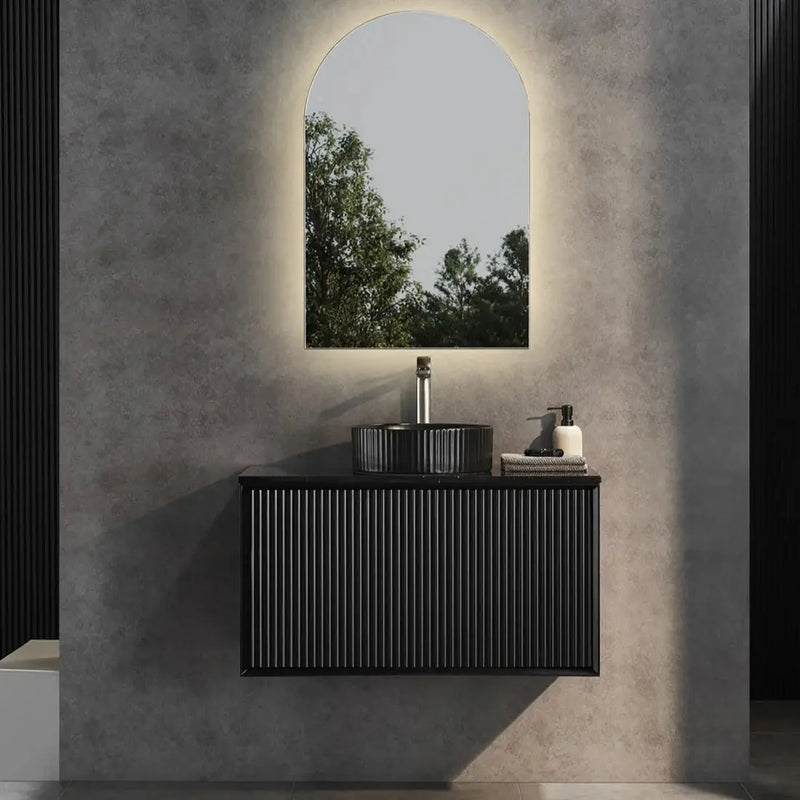 WALL HUNG VANITY PVC MATTE BLACK 600MM/750MM/900MM/1200MM/1500mm CETO