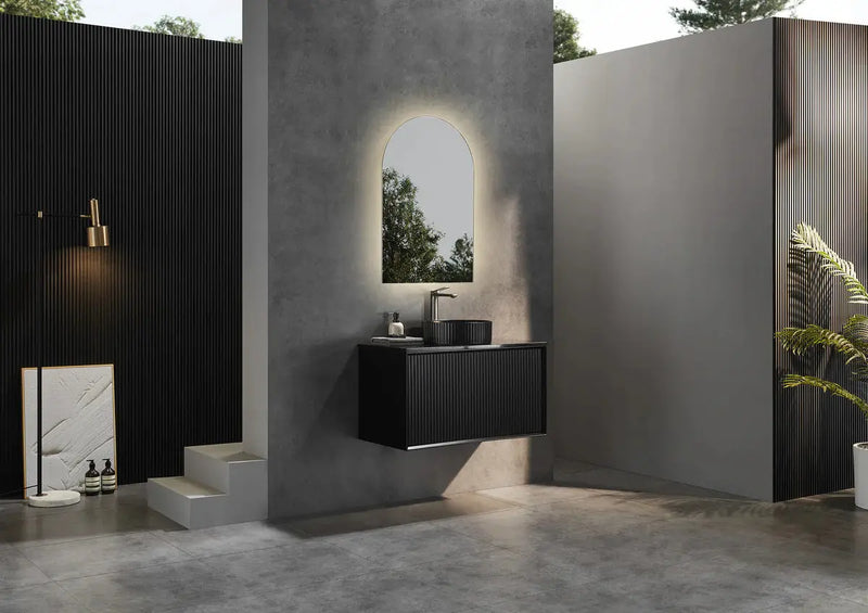 WALL HUNG VANITY PVC MATTE BLACK 600MM/750MM/900MM/1200MM/1500mm CETO