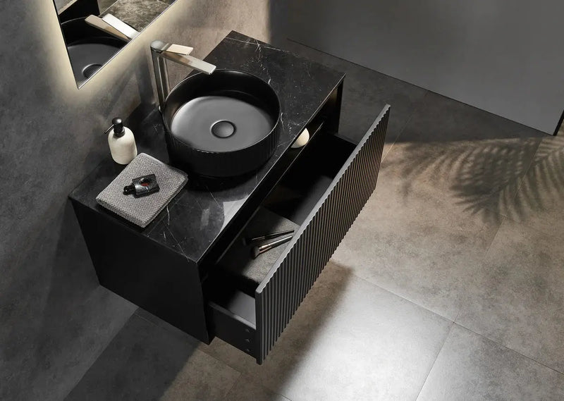 WALL HUNG VANITY PVC MATTE BLACK 600MM/750MM/900MM/1200MM/1500mm CETO