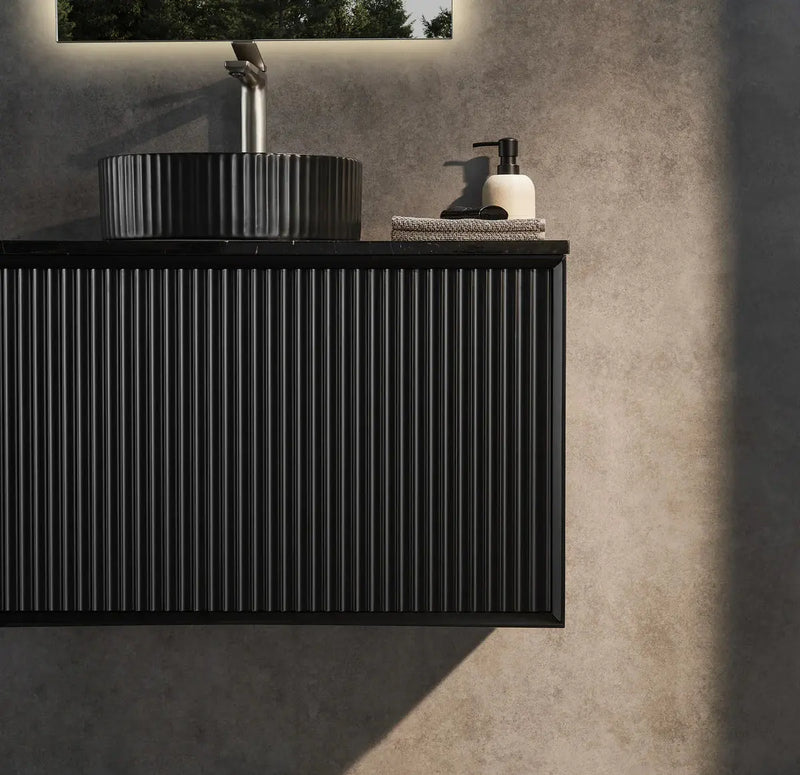 WALL HUNG VANITY PVC MATTE BLACK 600MM/750MM/900MM/1200MM/1500mm CETO