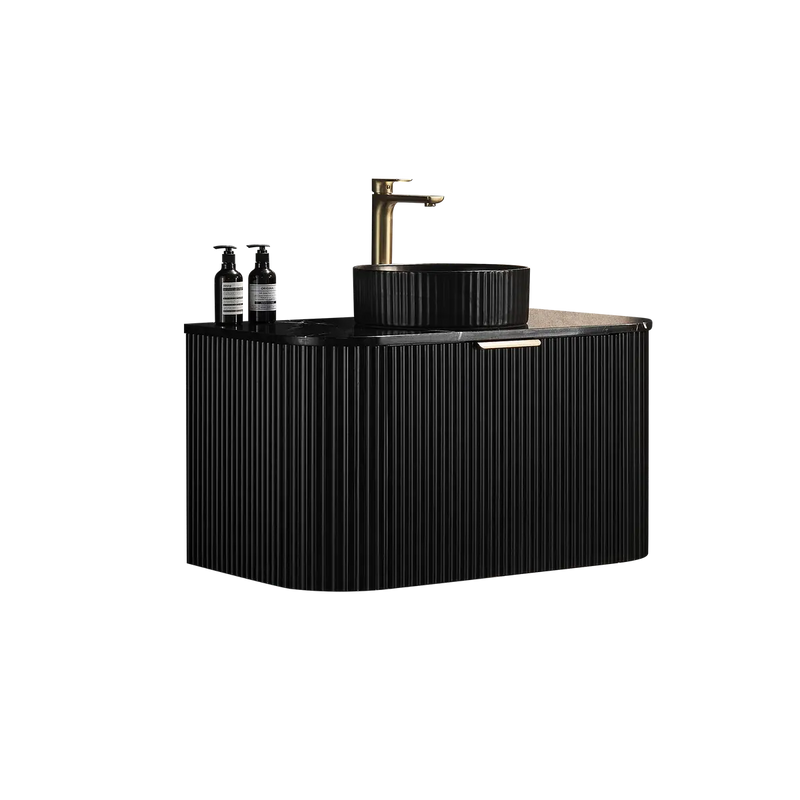 Avalon Wall Hung Vanity Single Bowl Matt Black 600mm/750mm/900mm/1200mm - FIL Kitchen Bathroom
