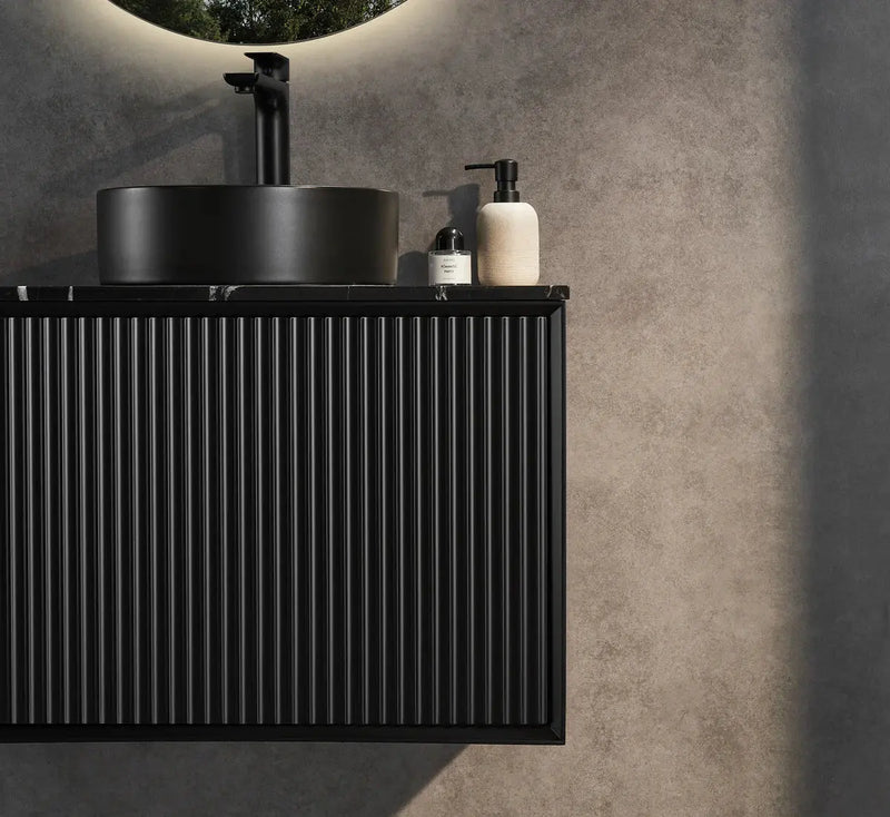 WALL HUNG VANITY PVC MATTE BLACK 600MM/750MM/900MM/1200MM/1500mm CETO