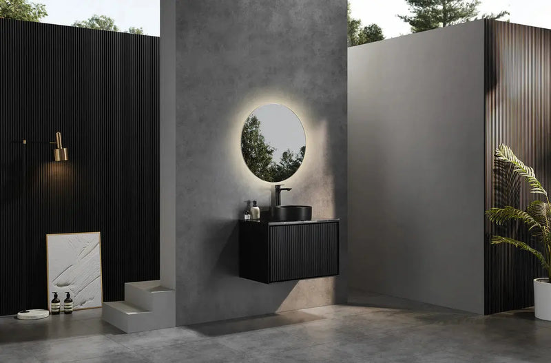 WALL HUNG VANITY PVC MATTE BLACK 600MM/750MM/900MM/1200MM/1500mm CETO