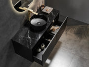 WALL HUNG VANITY PVC MATTE BLACK 1200MM/1500MM (SINGLE BOWL/DOUBLE BOWL)) CETO