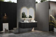 Avalon Wall Hung Vanity Matte Black Double Bowl 1500mm/1800mm - FIL Kitchen Bathroom