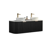 Avalon Wall Hung Vanity Matte Black Double Bowl 1500mm/1800mm - FIL Kitchen Bathroom