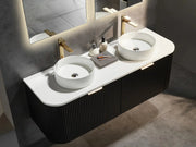 Avalon Wall Hung Vanity Matte Black Double Bowl 1500mm/1800mm - FIL Kitchen Bathroom