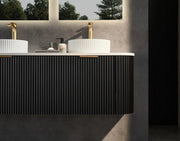 Avalon Wall Hung Vanity Matte Black Double Bowl 1500mm/1800mm - FIL Kitchen Bathroom