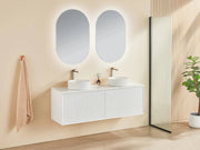 WALL HUNG VANITY PVC MATTE WHITE 1200MM/1500MM(Single/Double Bowl) CETO