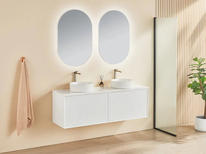 WALL HUNG VANITY PVC MATTE WHITE 1200MM/1500MM(Single/Double Bowl) CETO