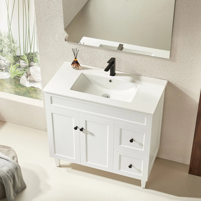 Harrington Free-Standing PVC Vanity Matte White POSEIDON