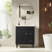 Harrington Floor Standing Vanity PVC Matte Black 600mm/750mm/900mm CETO