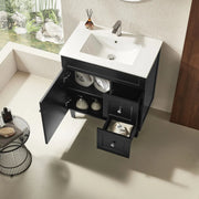 Harrington Floor Standing Vanity PVC Matte Black 600mm/750mm/900mm CETO