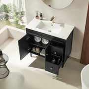 Harrington Floor Standing Vanity PVC Matte Black 600mm/750mm/900mm CETO