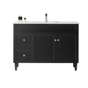 Harrington Floor Standing Vanity PVC Matte Black 1200mm/1500mm(Single/Double Bowl) - FIL Kitchen Bathroom