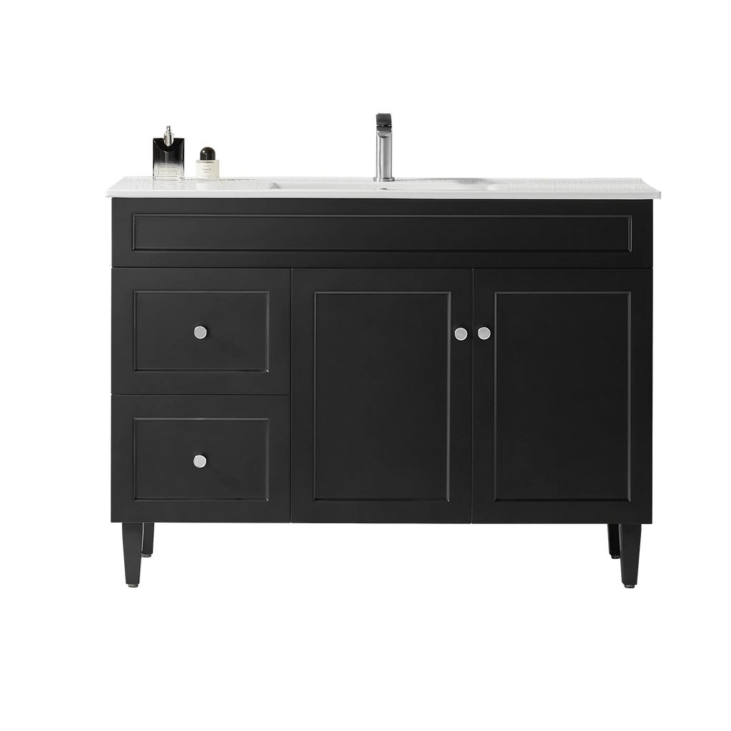 Harrington Floor Standing Vanity PVC Matte Black 1200mm/1500mm(Single/Double Bowl)