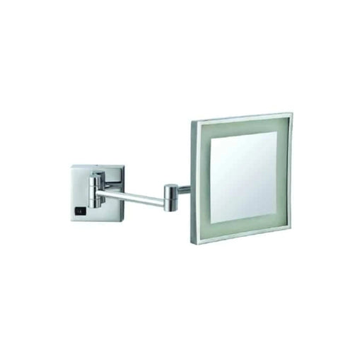 THERMOGROUP ABLAZE SQUARE 3X MAGNIFICATION MIRROR WITH LIGHT CHROME 150MM - FIL Kitchen Bathroom