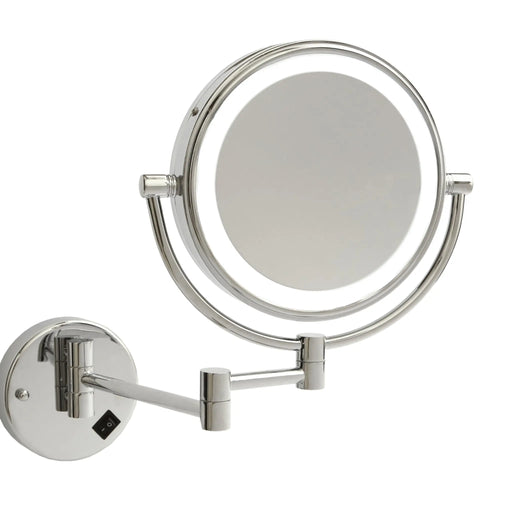 THERMOGROUP ABLAZE ROUND 1 & 8X MAGNIFICATION MIRROR WITH LIGHT CHROME 155MM - FIL Kitchen Bathroom