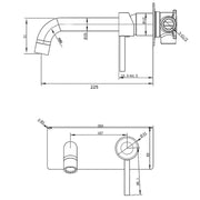 LUCID PIN Round Bathtub/Basin Wall Mixer With Spout(color up) (extension part) FIL Kitchen Bathroom