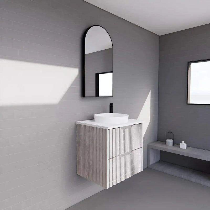 Bali White Oak Single Bowl Wall Hung Vanity 600mm/750mm/900mm/1200mm/1500mm - FIL Kitchen Bathroom