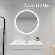 POSEIDON ACRYLIC ROUND BACKLIT LED MIRROR 3 COLOUR LIGHTS 700X700MM - FIL Kitchen Bathroom