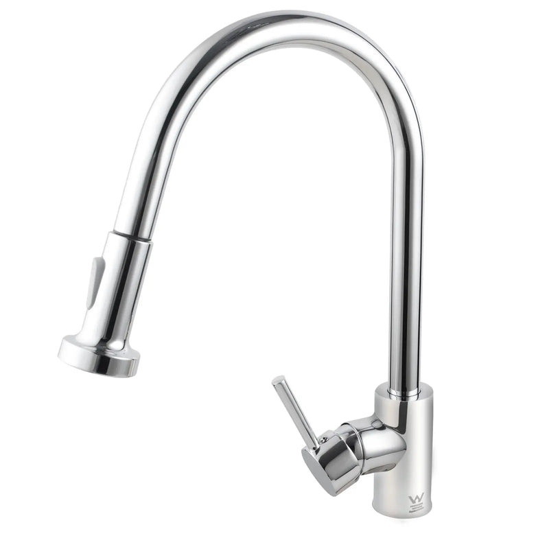 Round Chrome Pull Out Spray Kitchen Sink Mixer Tap FIL Kitchen Bathroom