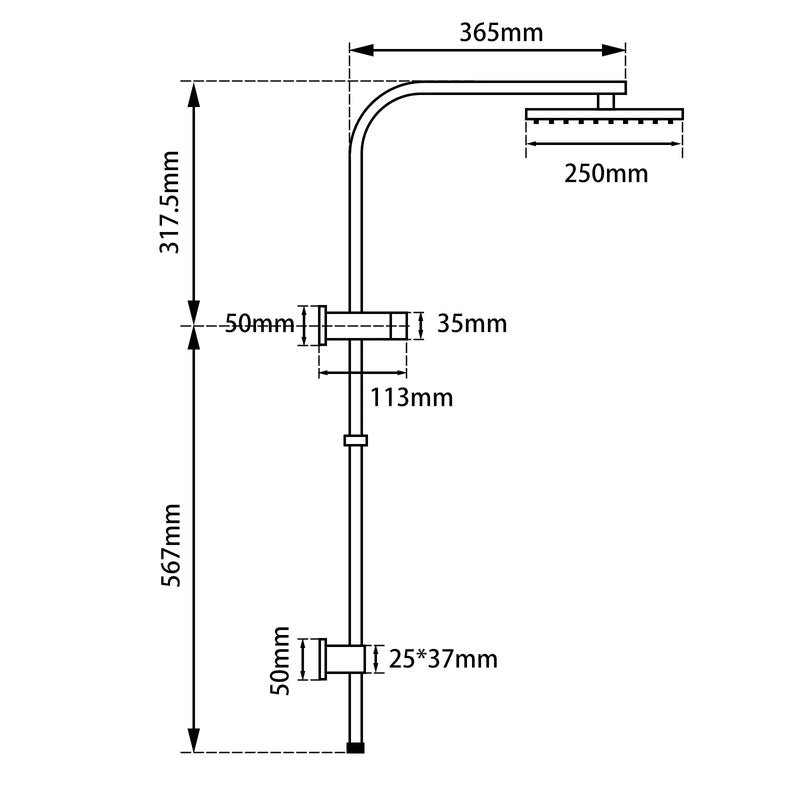 10" Shower Station Aquaperla