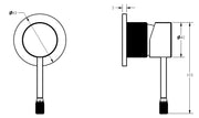 IKON Linie Basin/Bath Wall Mixer Trim Kit Brushed Gold - FIL Kitchen Bathroom