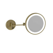 THERMOGROUP ABLAZE ROUND 3X MAGNIFICATION MIRROR WITH LIGHT BRUSHED BRASS 185MM - FIL Kitchen Bathroom