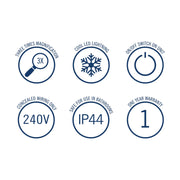 THERMOGROUP ABLAZE ROUND 3X MAGNIFICATION MIRROR WITH LIGHT BRUSHED BRASS 185MM - FIL Kitchen Bathroom