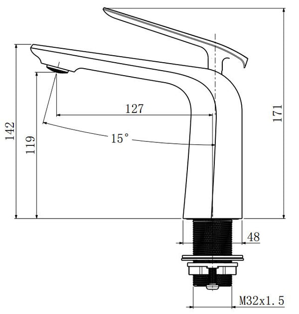 Esperia Brass Matt Black & Rose Gold Basin Mixer