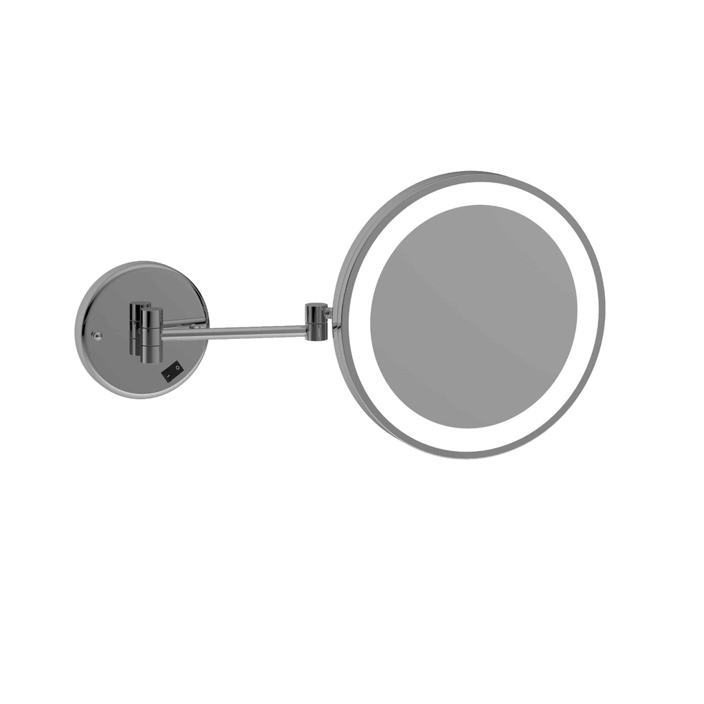THERMOGROUP ABLAZE ROUND 5X MAGNIFICATION MIRROR WITH LIGHT CHROME 185MM