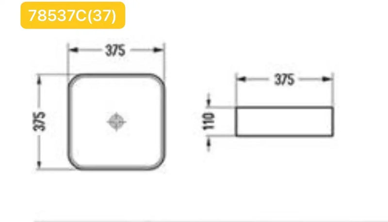 Above Counter Ceramic Basin Gloss White/Matt Black/Matt White Square 375*375*110mm - FIL Kitchen Bathroom
