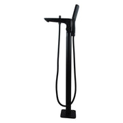 Chrome/Black Floor Standing Mixer With Diverter & Handheld Shower(Brass) FIL Kitchen Bathroom