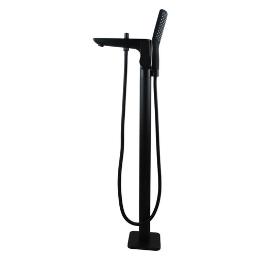 Chrome/Black Floor Standing Mixer With Diverter & Handheld Shower(Brass) FIL Kitchen Bathroom
