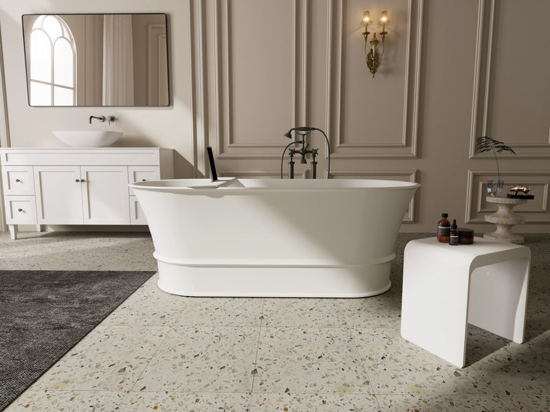 Harold Solid Surface Stone Bath 1700mm LK-HSB1700MW
