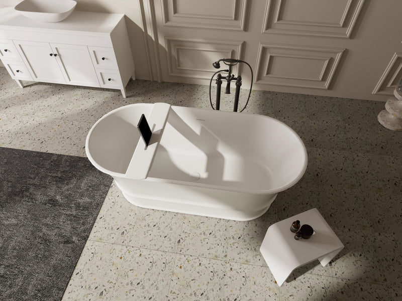 Harold Solid Surface Stone Bath 1700mm LK-HSB1700MW