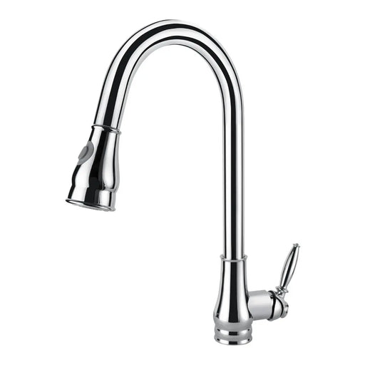 Round Chrome/Black Vintage Pull Out Kitchen Sink Mixer Tap FIL Kitchen Bathroom