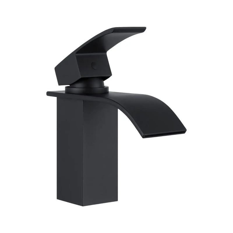 CASCADE Waterfall Matt Black Basin Mixer FIL Kitchen Bathroom