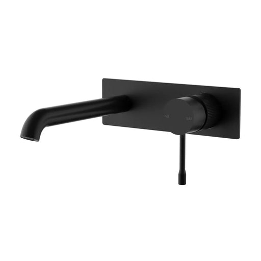 IKON Linie Wall Basin Mixer Trim Kit 180mm/220mm Matt Black - FIL Kitchen Bathroom