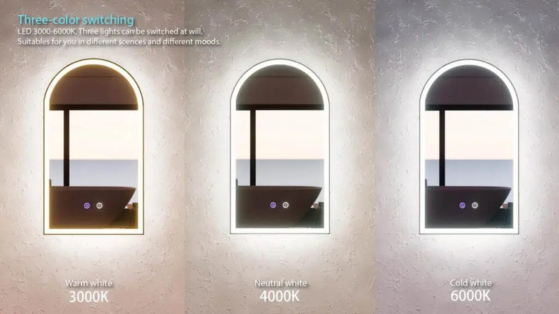 RIVA S1 FRAMELESS FRONTLIT RECTANGLE LED MIRROR 3 COLOUR LIGHTS 500X700MM - FIL Kitchen Bathroom