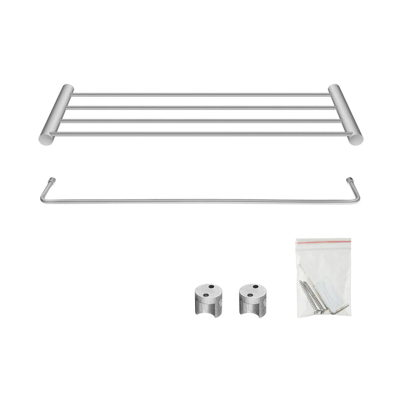 Brushed Nickel Shower Shelf/  Towel rack FIL Kitchen Bathroom